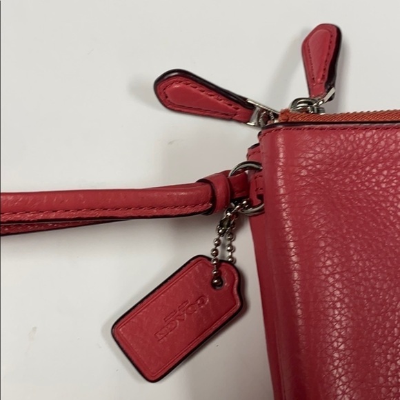 Coach Pink Pebbled Leather Double Wallet Wristlet - Picture 3 of 15